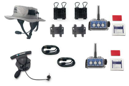Popular two way communication package used by kiteboard athletes on the water.