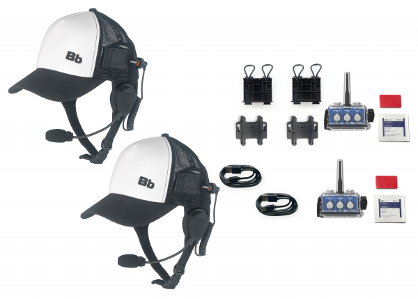 Two way waterproof communication system with baseball caps