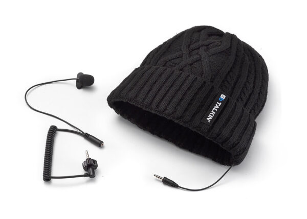 Cold weather beanie with built in headset for bbtalkin